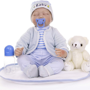 عروسک نوزاد پسر خوابیده 56 سانتی مدل ADSE Sleeping Baby Reborn Dolls ZY605724_اسباب بازی